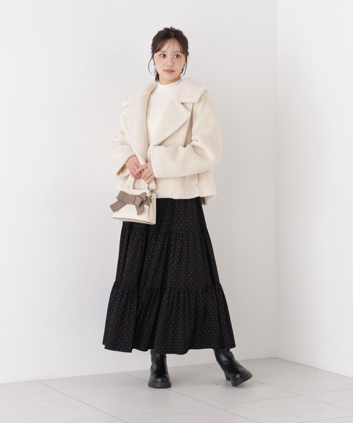 PROPORTION BODY DRESSING(プロポーションボディドレッシング)の「ボアブルゾン / 1216255006(ブルゾン・レディース・ブラウン系その他/オフホワイト・SMALL/MEDIUM)」の6枚目の写真