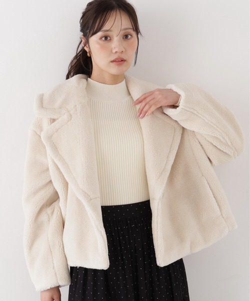 PROPORTION BODY DRESSING(プロポーションボディドレッシング)の「ボアブルゾン / 1216255006(ブルゾン・レディース・ブラウン系その他/オフホワイト・SMALL/MEDIUM)」の4枚目の写真