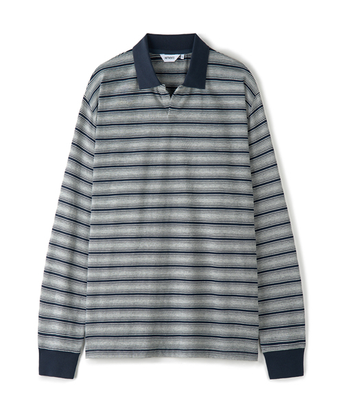 PARTIMENTO(パルティメント)の「マルチストライプ ラグビー ロングスリーブ ネイビー(Tシャツ/カットソー・メンズ・その他・MEDIUM/LARGE)」の1枚目の写真
