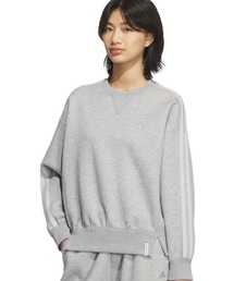 アディダス adidas エッセンシャルズ プラス スリーストライプス スペーサーニット クルーネック プルオーバー