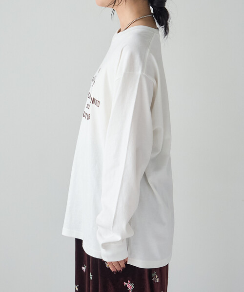 FREAK'S STORE(フリークスストア)の「フロッキープリントロンT/フロッキーロゴTシャツ(Tシャツ/カットソー・レディース・チャコール/ピンク/オフホワイト・フリ-)」の18枚目の写真