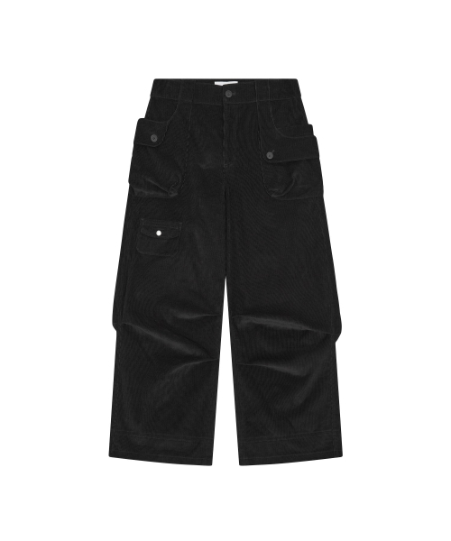 TUOMIO（トゥオミオ）の「ボタンポケットコーデュロイパンツ[ブラック]（その他パンツ・レディース・その他・1/2）」の2枚目の写真