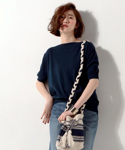 UNITED ARROWS(ユナイテッドアローズ)の「UWBT CO ボートネック 5分袖ニット◆(ニット/セーター・レディース・オフホワイト/コバルトブルー/その他1・FREE)」の5枚目の写真