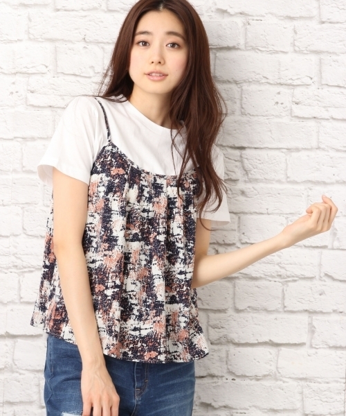 LEPSIM（レプシィム）の「タックAラインキャミソール　721952（キャミソール・レディース・ブラウン系その他/ピンク系その他/ブラック系その他/ブラック×ホワイト/ホワイト×ネイビー/ブラック/グレイッシュベージュ・FREE）」の7枚目の写真