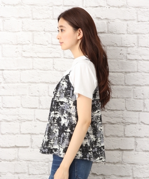 LEPSIM（レプシィム）の「タックAラインキャミソール　721952（キャミソール・レディース・ブラウン系その他/ピンク系その他/ブラック系その他/ブラック×ホワイト/ホワイト×ネイビー/ブラック/グレイッシュベージュ・FREE）」の10枚目の写真