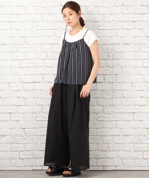 LEPSIM（レプシィム）の「タックAラインキャミソール　721952（キャミソール・レディース・ブラウン系その他/ピンク系その他/ブラック系その他/ブラック×ホワイト/ホワイト×ネイビー/ブラック/グレイッシュベージュ・FREE）」の18枚目の写真