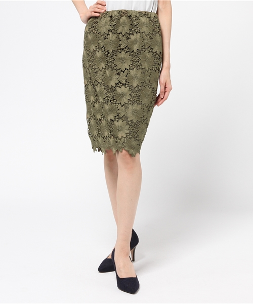 FREE'S MART（フリーズマート）の「デイジーレースミディタイトスカート（スカート・レディース・カーキ/ネイビー/ホワイト・FREE）」の3枚目の写真