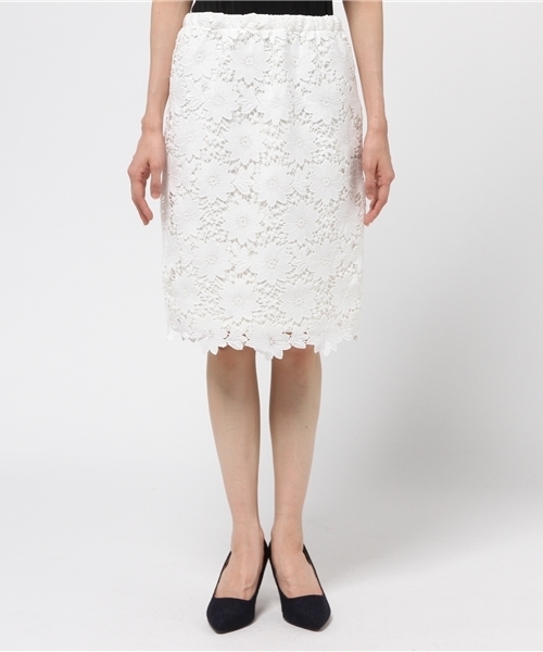 FREE'S MART（フリーズマート）の「デイジーレースミディタイトスカート（スカート・レディース・カーキ/ネイビー/ホワイト・FREE）」の4枚目の写真