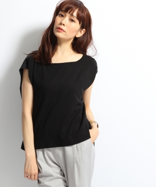 A part by(アパートバイ)の「12GCAバッククロスFS 724624 (ニット/セーター・レディース・ネイビー/ホワイト/ブラック・FREE)」の5枚目の写真