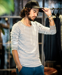 mlt1680 - Span Fraise Stitch U-Neck Long Sleeve Tee