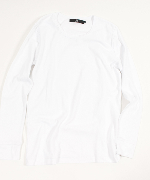 CAMBIO（カンビオ）の「mlt1680 - Span Fraise Stitch U-Neck Long Sleeve Tee（Tシャツ/カットソー・メンズ・ホワイト/ホワイト×ブラック/ホワイト×グレー/ホワイト×ネイビー/ブラック/杢グレー/ネイビー・M/L）」の22枚目の写真