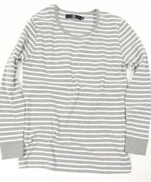 CAMBIO（カンビオ）の「mlt1680 - Span Fraise Stitch U-Neck Long Sleeve Tee（Tシャツ/カットソー・メンズ・ホワイト/ホワイト×ブラック/ホワイト×グレー/ホワイト×ネイビー/ブラック/杢グレー/ネイビー・M/L）」の15枚目の写真