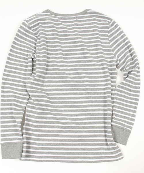 CAMBIO（カンビオ）の「mlt1680 - Span Fraise Stitch U-Neck Long Sleeve Tee（Tシャツ/カットソー・メンズ・ホワイト/ホワイト×ブラック/ホワイト×グレー/ホワイト×ネイビー/ブラック/杢グレー/ネイビー・M/L）」の16枚目の写真