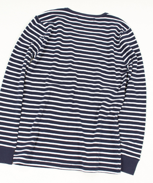 CAMBIO（カンビオ）の「mlt1680 - Span Fraise Stitch U-Neck Long Sleeve Tee（Tシャツ/カットソー・メンズ・ホワイト/ホワイト×ブラック/ホワイト×グレー/ホワイト×ネイビー/ブラック/杢グレー/ネイビー・M/L）」の18枚目の写真