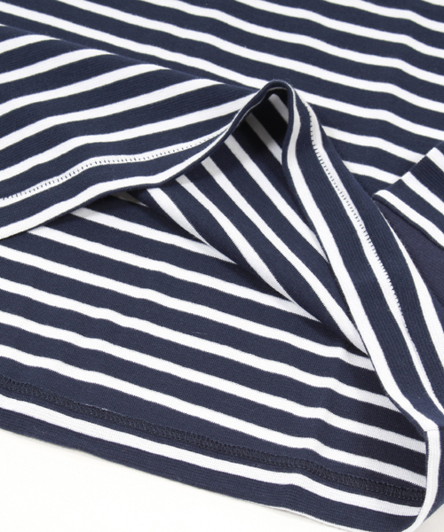 CAMBIO（カンビオ）の「mlt1680 - Span Fraise Stitch U-Neck Long Sleeve Tee（Tシャツ/カットソー・メンズ・ホワイト/ホワイト×ブラック/ホワイト×グレー/ホワイト×ネイビー/ブラック/杢グレー/ネイビー・M/L）」の13枚目の写真