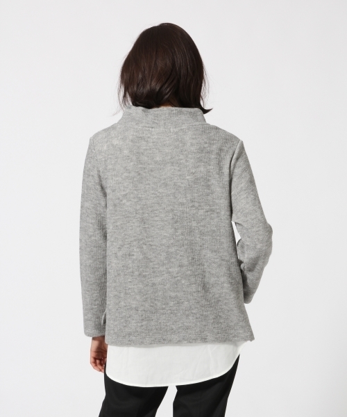 GLOBAL WORK（グローバルワーク）の「ハイネックフェイクレイヤードプルオーバー長袖/742124 （Tシャツ/カットソー・レディース・グレー/ネイビー/ブラウン/ピンク系その他・SMALL/LARGE/MEDIUM）」の7枚目の写真