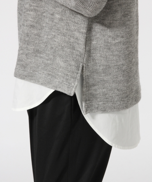 GLOBAL WORK（グローバルワーク）の「ハイネックフェイクレイヤードプルオーバー長袖/742124 （Tシャツ/カットソー・レディース・グレー/ネイビー/ブラウン/ピンク系その他・SMALL/LARGE/MEDIUM）」の11枚目の写真