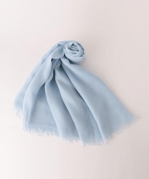 green label relaxing（グリーンレーベルリラクシング）の「KF オオバンムジ ストール◆（ストール/ショール・レディース・ライトグレー/オフホワイト/ライトピンク/ライトブルー・FREE）」の3枚目の写真
