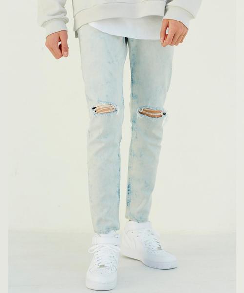 MONKEY TIME（モンキータイム）の「＜monkey time＞ DSTRSD BLEACH DENIM SKINNY/デニムパンツ（デニムパンツ・メンズ・ホワイト・LARGE/MEDIUM/X-LARGE/SMALL）」の10枚目の写真