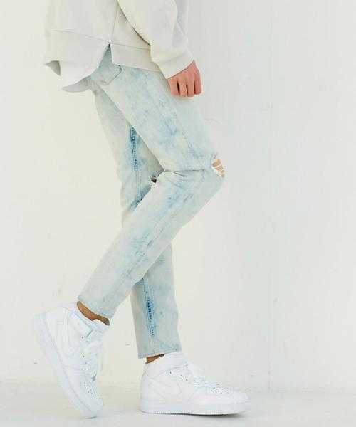 MONKEY TIME（モンキータイム）の「＜monkey time＞ DSTRSD BLEACH DENIM SKINNY/デニムパンツ（デニムパンツ・メンズ・ホワイト・LARGE/MEDIUM/X-LARGE/SMALL）」の12枚目の写真