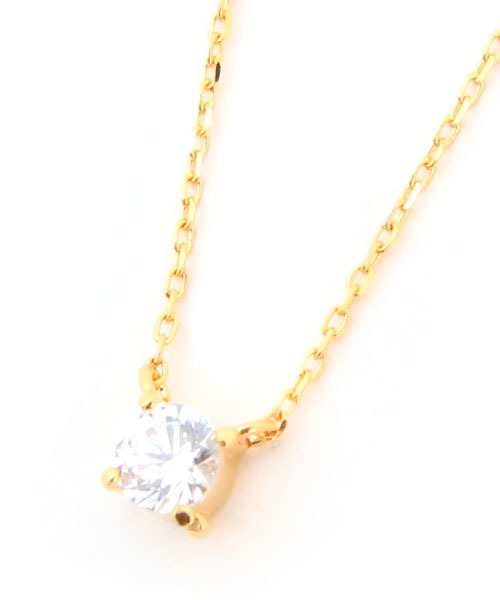 colleca la（コレカラ）の「[silver925]一粒ストーンネックレス〈金属アレルギー対応〉（ネックレス・レディース・ゴールド/シルバー・ﾌﾘ-）」の4枚目の写真