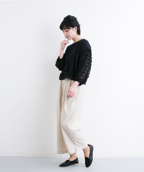 merlot plus(メルロープリュス)の「ドット刺繍スリーブシフォンブラウス5960(シャツ/ブラウス・レディース・ブラック/オフホワイト/ネイビー/ラベンダー・FREE)」の11枚目の写真
