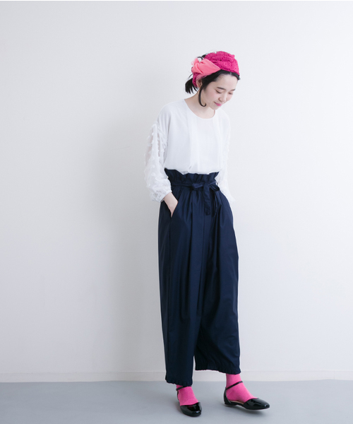 merlot plus(メルロープリュス)の「ドット刺繍スリーブシフォンブラウス5960(シャツ/ブラウス・レディース・ブラック/オフホワイト/ネイビー/ラベンダー・FREE)」の5枚目の写真