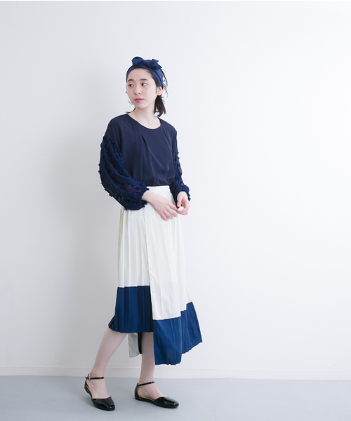merlot plus(メルロープリュス)の「ドット刺繍スリーブシフォンブラウス5960(シャツ/ブラウス・レディース・ブラック/オフホワイト/ネイビー/ラベンダー・FREE)」の7枚目の写真