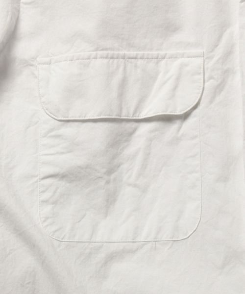 BEAMS PLUS（ビームスプラス）の「BEAMS PLUS / ピマコットン オープンカラー半袖シャツ（シャツ/ブラウス・メンズ・ホワイト・MEDIUM/SMALL/LARGE/X-LARGE）」の4枚目の写真