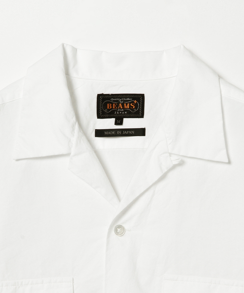BEAMS PLUS（ビームスプラス）の「BEAMS PLUS / ピマコットン オープンカラー半袖シャツ（シャツ/ブラウス・メンズ・ホワイト・MEDIUM/SMALL/LARGE/X-LARGE）」の11枚目の写真