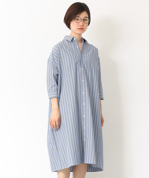 かぐれ（カグレ）の「かぐれ ビッグシャツワンピース（シャツワンピース・レディース・その他1/その他2/ベージュ/ネイビー・FREE）」の4枚目の写真