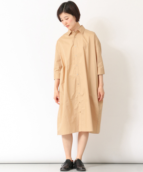 かぐれ（カグレ）の「かぐれ ビッグシャツワンピース（シャツワンピース・レディース・その他1/その他2/ベージュ/ネイビー・FREE）」の7枚目の写真