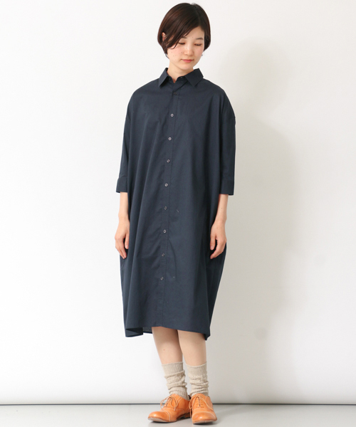 かぐれ（カグレ）の「かぐれ ビッグシャツワンピース（シャツワンピース・レディース・その他1/その他2/ベージュ/ネイビー・FREE）」の8枚目の写真