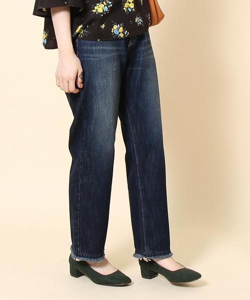 coen(コーエン)の「USAコットンカットオフデニムパンツ(デニムパンツ・レディース・コバルトブルー/ネイビー・SMALL/LARGE/MEDIUM)」の1枚目の写真