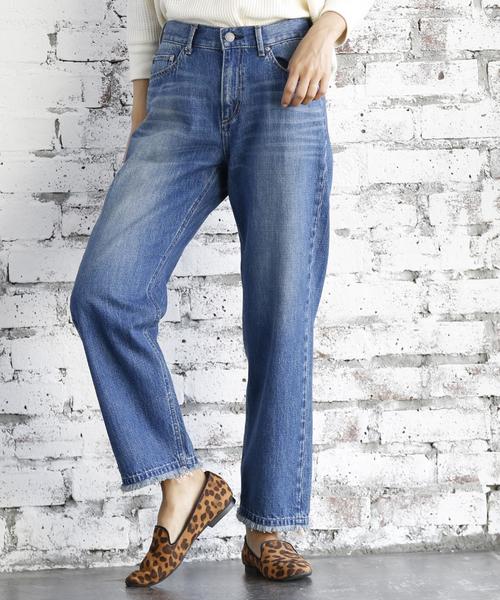 coen(コーエン)の「USAコットンカットオフデニムパンツ(デニムパンツ・レディース・コバルトブルー/ネイビー・SMALL/LARGE/MEDIUM)」の2枚目の写真