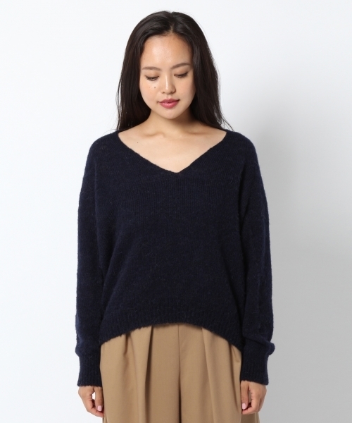 laboratory work（ラボラトリーワーク）の「【佐藤繊維】ミックスブラッシュVネックPO【JAPAN MADE】（ニット/セーター・レディース・チャコールグレー/ベージュ/ネイビー・MEDIUM）」の7枚目の写真