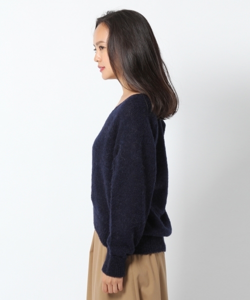 laboratory work（ラボラトリーワーク）の「【佐藤繊維】ミックスブラッシュVネックPO【JAPAN MADE】（ニット/セーター・レディース・チャコールグレー/ベージュ/ネイビー・MEDIUM）」の8枚目の写真