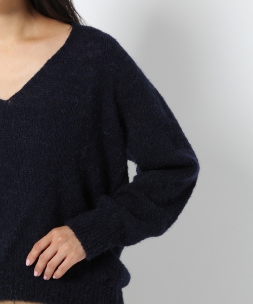 laboratory work（ラボラトリーワーク）の「【佐藤繊維】ミックスブラッシュVネックPO【JAPAN MADE】（ニット/セーター・レディース・チャコールグレー/ベージュ/ネイビー・MEDIUM）」の12枚目の写真