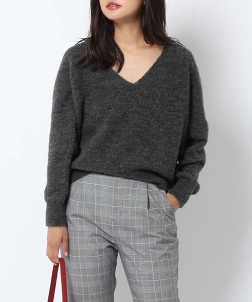 laboratory work（ラボラトリーワーク）の「【佐藤繊維】ミックスブラッシュVネックPO【JAPAN MADE】（ニット/セーター・レディース・チャコールグレー/ベージュ/ネイビー・MEDIUM）」の20枚目の写真