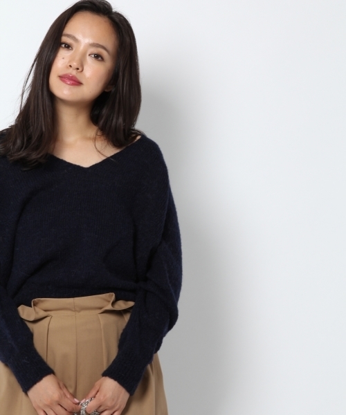 laboratory work（ラボラトリーワーク）の「【佐藤繊維】ミックスブラッシュVネックPO【JAPAN MADE】（ニット/セーター・レディース・チャコールグレー/ベージュ/ネイビー・MEDIUM）」の19枚目の写真