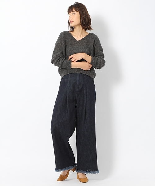 laboratory work（ラボラトリーワーク）の「【佐藤繊維】ミックスブラッシュVネックPO【JAPAN MADE】（ニット/セーター・レディース・チャコールグレー/ベージュ/ネイビー・MEDIUM）」の22枚目の写真