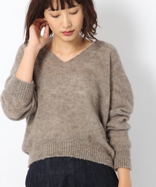 laboratory work（ラボラトリーワーク）の「【佐藤繊維】ミックスブラッシュVネックPO【JAPAN MADE】（ニット/セーター・レディース・チャコールグレー/ベージュ/ネイビー・MEDIUM）」の14枚目の写真