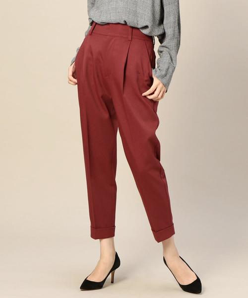 BEAUTY&YOUTH UNITED ARROWS（ビューティーアンドユースユナイテッドアローズ）の「BY ハイウエスト ペグトップパンツ ◆（その他パンツ・レディース・ブラック/ベージュ/レッド/ダークグリーン・MEDIUM/SMALL）」の4枚目の写真