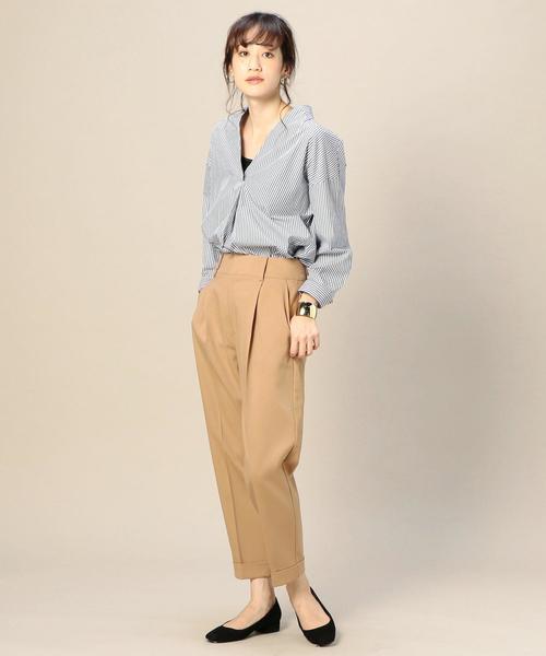 BEAUTY&YOUTH UNITED ARROWS（ビューティーアンドユースユナイテッドアローズ）の「BY ハイウエスト ペグトップパンツ ◆（その他パンツ・レディース・ブラック/ベージュ/レッド/ダークグリーン・MEDIUM/SMALL）」の18枚目の写真