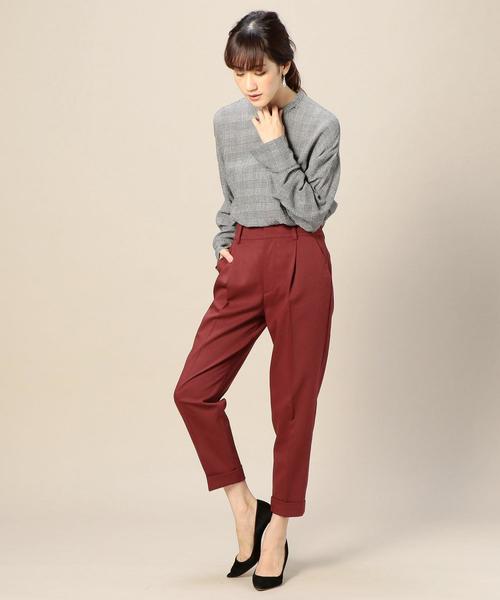 BEAUTY&YOUTH UNITED ARROWS（ビューティーアンドユースユナイテッドアローズ）の「BY ハイウエスト ペグトップパンツ ◆（その他パンツ・レディース・ブラック/ベージュ/レッド/ダークグリーン・MEDIUM/SMALL）」の8枚目の写真