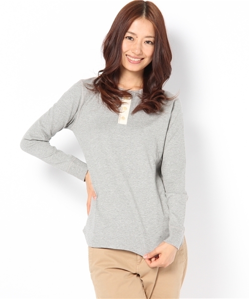 BEAMS BOY（ビームスボーイ）の「○BEAMS BOY / 天竺 ヘンリー ロングスリーブ（Tシャツ/カットソー・レディース・ナチュラル/ライトグレー/ブラック/ネイビー・ONE SIZE）」の11枚目の写真