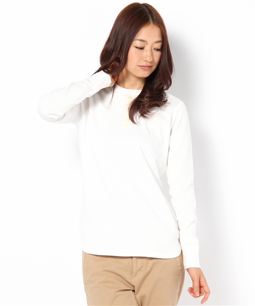 BEAMS BOY（ビームスボーイ）の「○BEAMS BOY / 天竺 ヘンリー ロングスリーブ（Tシャツ/カットソー・レディース・ナチュラル/ライトグレー/ブラック/ネイビー・ONE SIZE）」の4枚目の写真