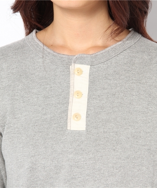 BEAMS BOY（ビームスボーイ）の「○BEAMS BOY / 天竺 ヘンリー ロングスリーブ（Tシャツ/カットソー・レディース・ナチュラル/ライトグレー/ブラック/ネイビー・ONE SIZE）」の7枚目の写真