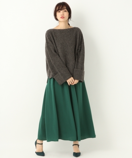 A part by(アパートバイ)の「5GWAルーズボートネックニットPO 774179 (ニット/セーター・レディース・チャコールグレー/パープル/オフホワイト/ブルー・FREE)」の6枚目の写真