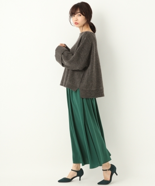 A part by(アパートバイ)の「5GWAルーズボートネックニットPO 774179 (ニット/セーター・レディース・チャコールグレー/パープル/オフホワイト/ブルー・FREE)」の7枚目の写真